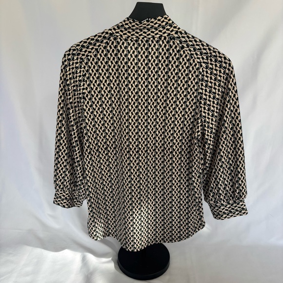 Adrianna Papell Green, Blk, Pink & White Geometric Print Office Top Women’s S - Picture 3 of 5